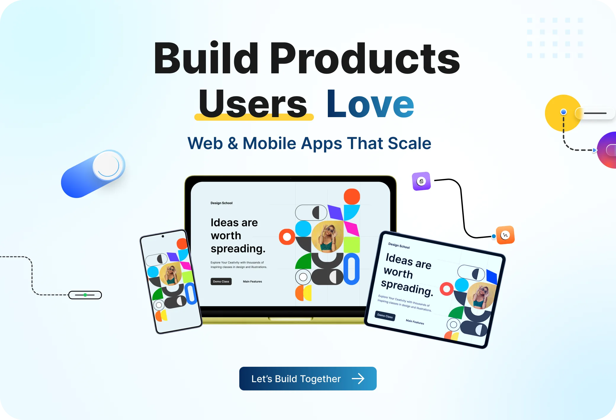 Flagship product interface for strategy, design, development, and launch delivery